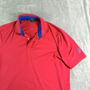 RLX Ralph Lauren Golf Polo Shirt Red Country Club of Naples Logo Mens Size L